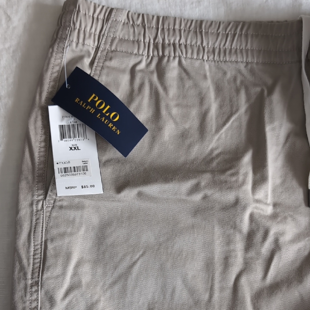 Polo by Ralph Lauren Men’s Flat Front Shorts in Beige